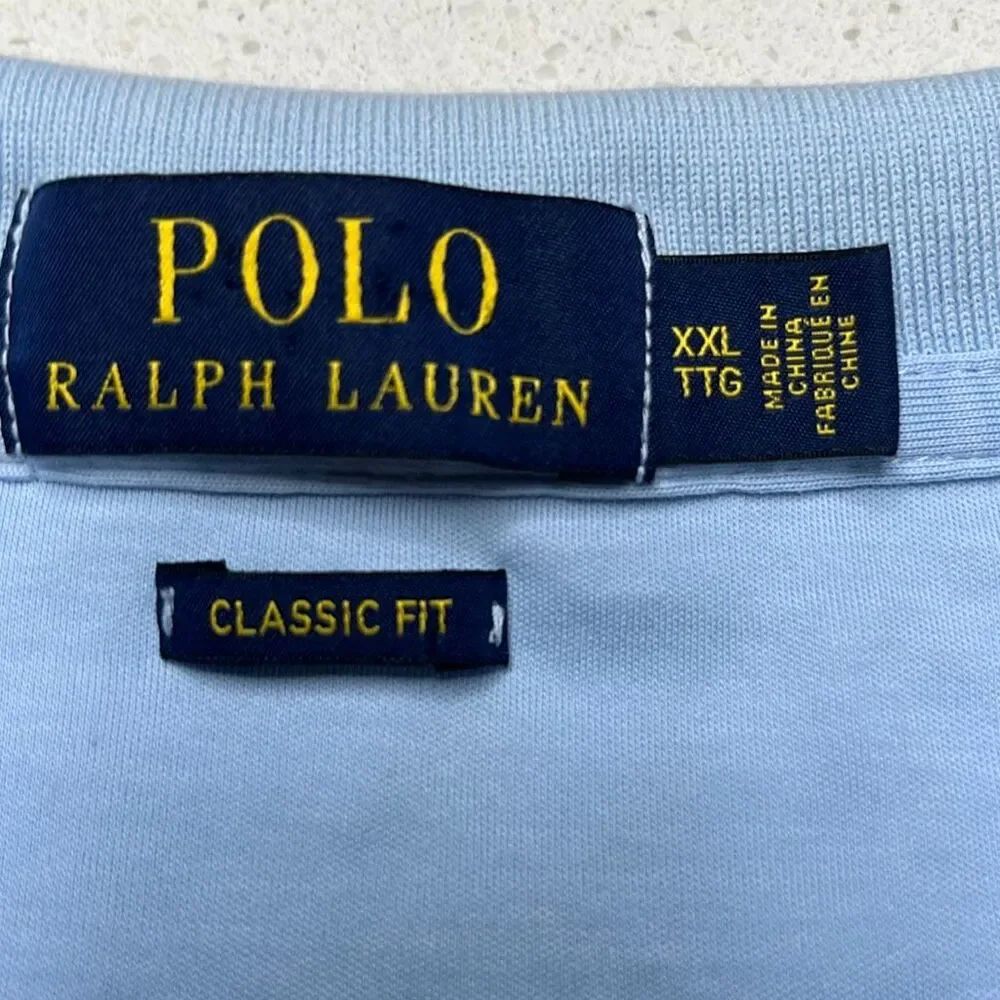 Polo Ralph Lauren Baby Blue Standard Fit Performance Polo Shirt Mens XXL